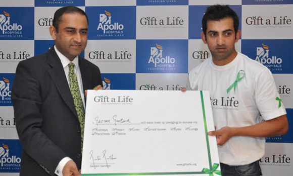 Ace cricketer, Gautam Gambhir, launches �Gift A Life� Initiative